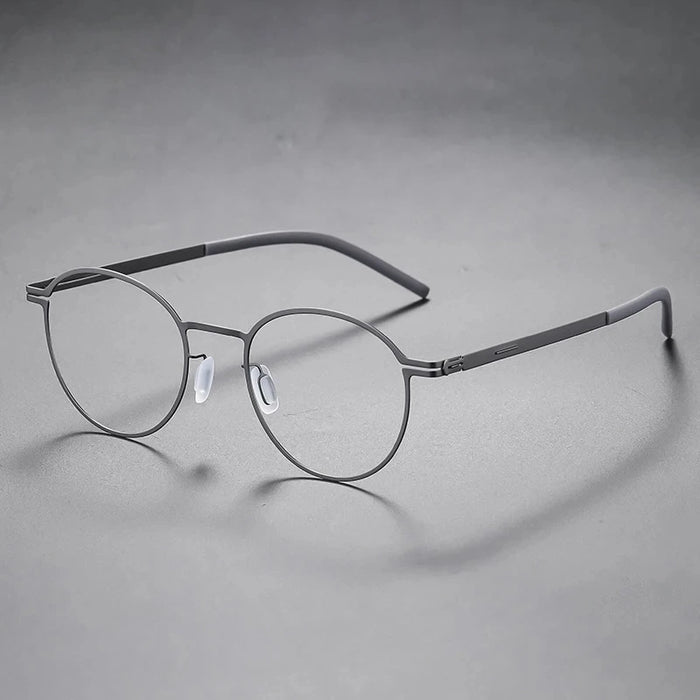 Grey Lightweight German Eyewear Screwless Link Retro Eyeglasses On Sale