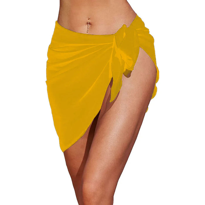 Yellow Beach Bikini Short Sarong Scarf for Swimwear Cover-ups On Sale