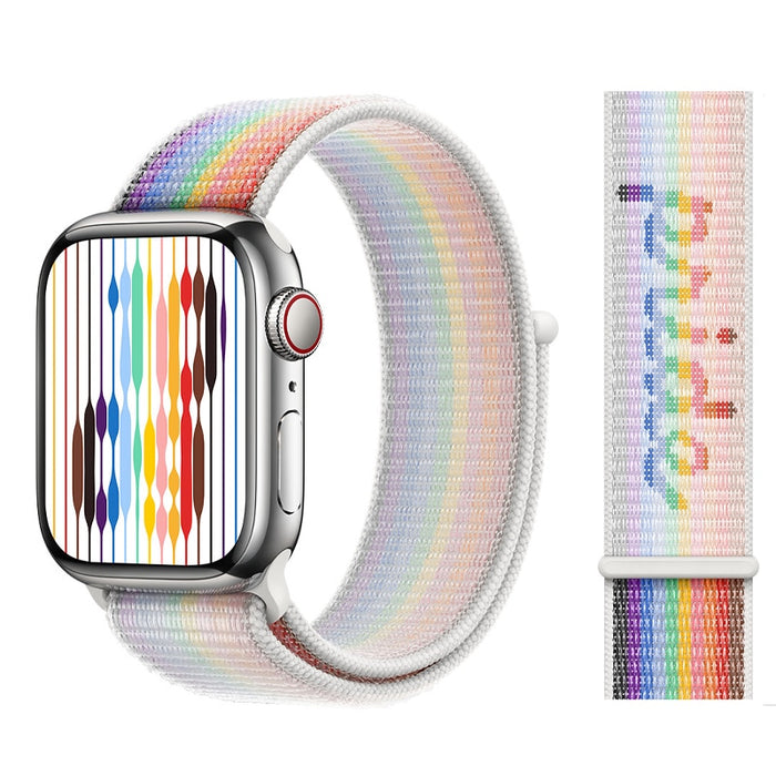 NIKE Pride Edition Designs Nylon Watch Straps Collection For Apple Watch On Sale - Rainbow