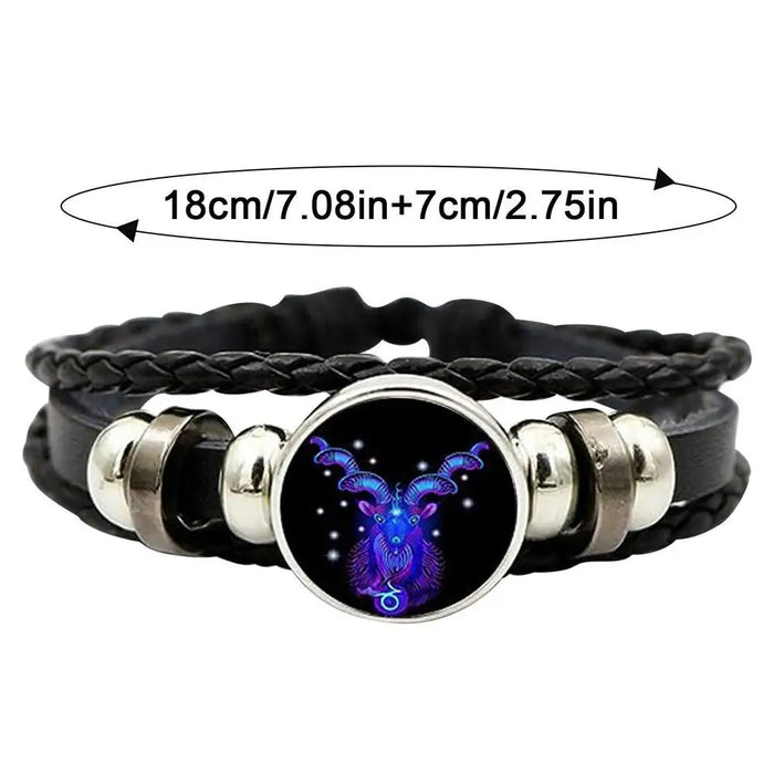 Capricornus Glows Zodiac Leather Bracelet On Sale