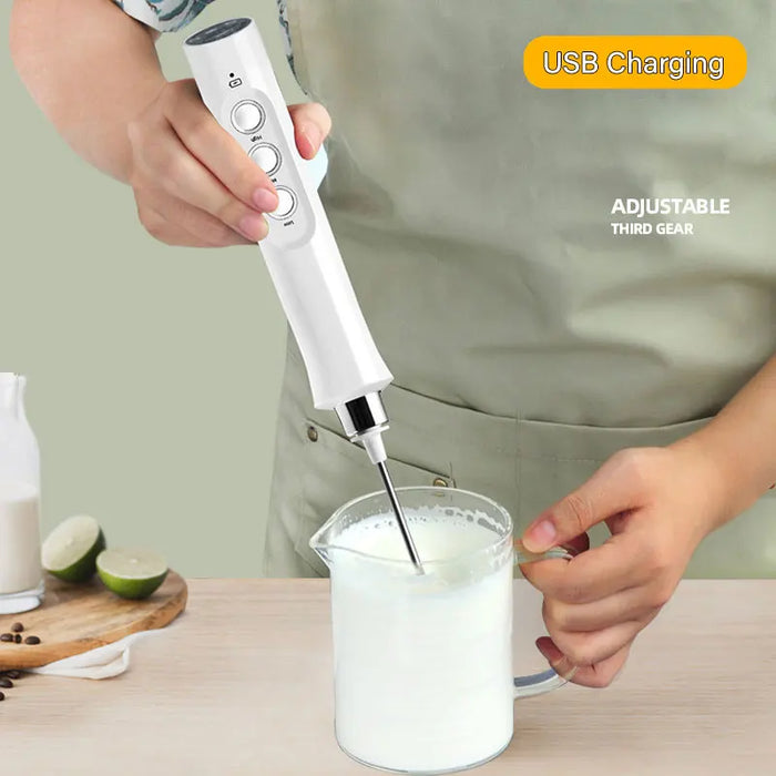 Rechargeable Electric Milk Frother Whisk On Sale