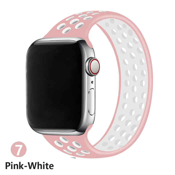 NIKE Style Pink White Sport Solo Band for Apple Watch Strap On Sale