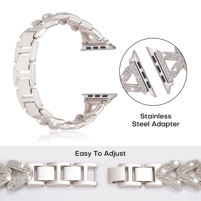Apple Watch Diamond Metal Band 38mm, 40mm, 41mm, 42mm, 44mm, 45 mm, 46 mm, 49mm On Sale
