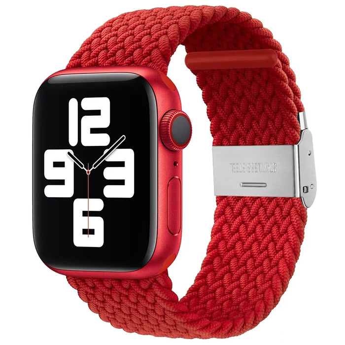 Red Stretchable Braided Loop Apple Watch Bracelet For iWatch Series On Sale