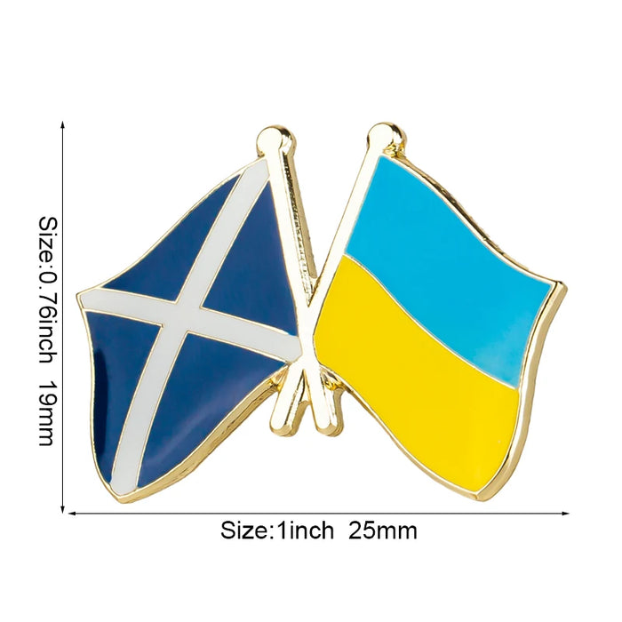 Ukraine Flag & Scotland Flag Brooches Lapel Pins On Sale