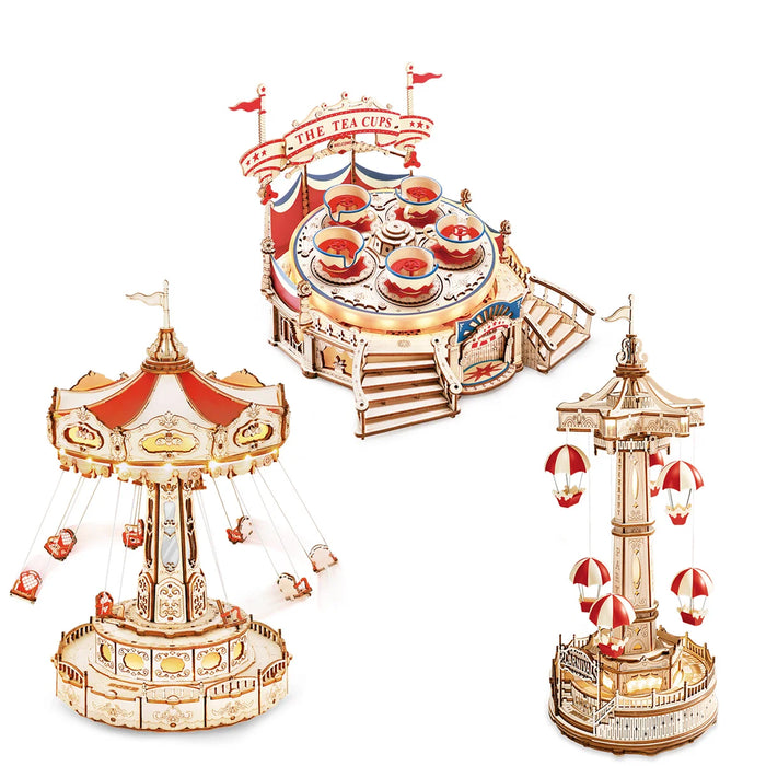 Magic Amusement Park Series 3D Music Box Wooden Puzzle Kit On Sale