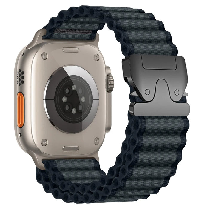 Black Outdoor Sport Adventure Tactical Nylon Loop Strap Collection for Apple Watch Band Ultra, 49mm, 46mm, 45mm,  42mm, 41mm, 40mm, 38mm On Sale