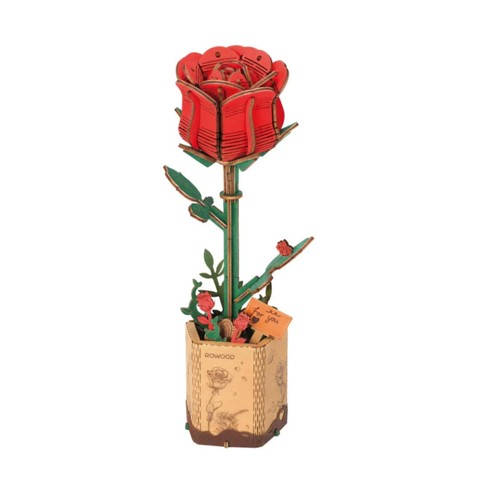 Red Rose Eternal Flowers Bouquet Collection 3D Wooden Puzzle Model Kits On Sale