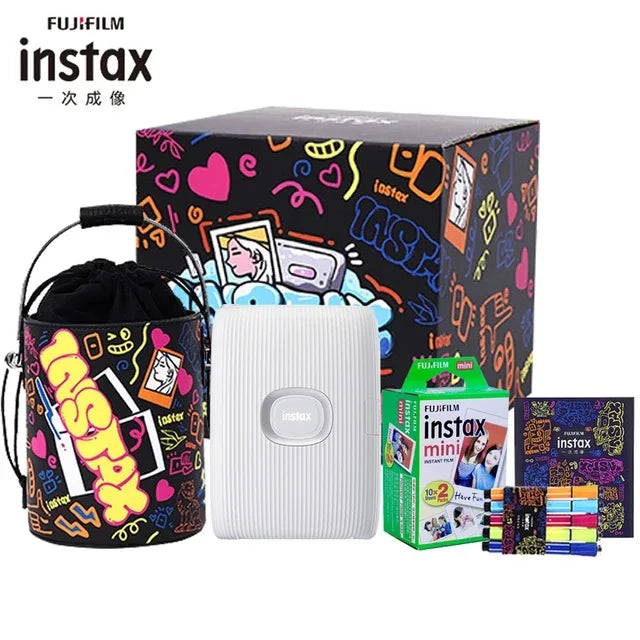 White Fujifilm Instax Mini Link 2 Printer Gift Box Set With Instax Mini Films On Sale