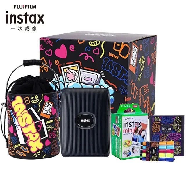 Black Fujifilm Instax Mini Link 2 Printer Gift Box Set With Instax Mini Films On Sale