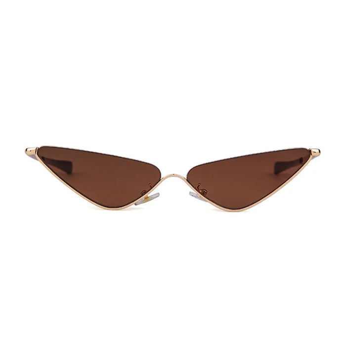 Retro Triangle Shape 90s Vintage Style Half Frame Fashion Sunglasses On Sale