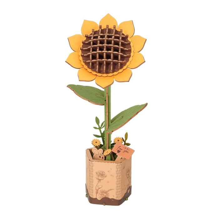 Sunflower Eternal Flowers Bouquet Collection 3D Wooden Puzzle Model Kits On Sale