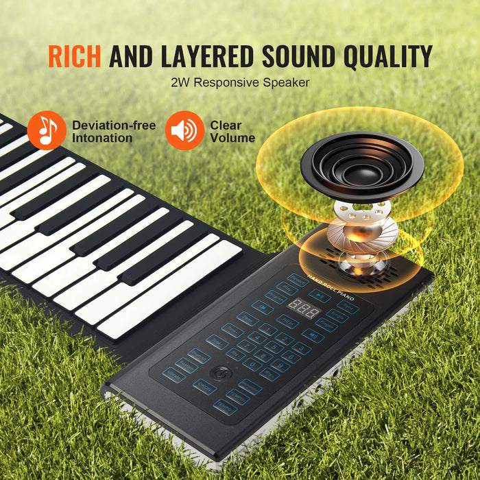 88 Keys Foldable Roll-up Digital Piano With Rechargeable Battery 128 Rhythms And Tones On Sale