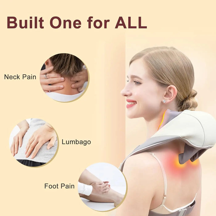 6D Deep Tissue Kneading Shiatsu Neck And Shoulder Muscle Cordless Massager On Sale