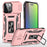 Pink Armor Protection iPhone Case with Kickstand and Camera Cover On Sale