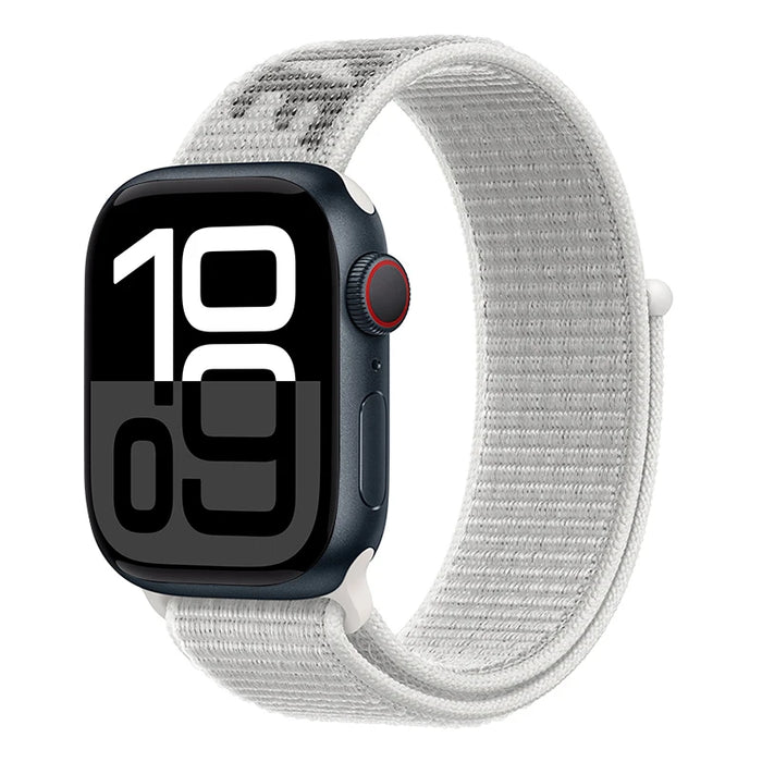 NIKE Style White Nylon Sport Watch Straps Collection For Apple Watch 38mm, 40mm, 41mm, 42mm, 44 mm, 45mm, 46mm, 49mm On Sale