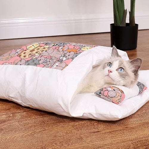 Machine Washable Pink Japanese Pet Futon Bed For Cats or Dogs On Sale