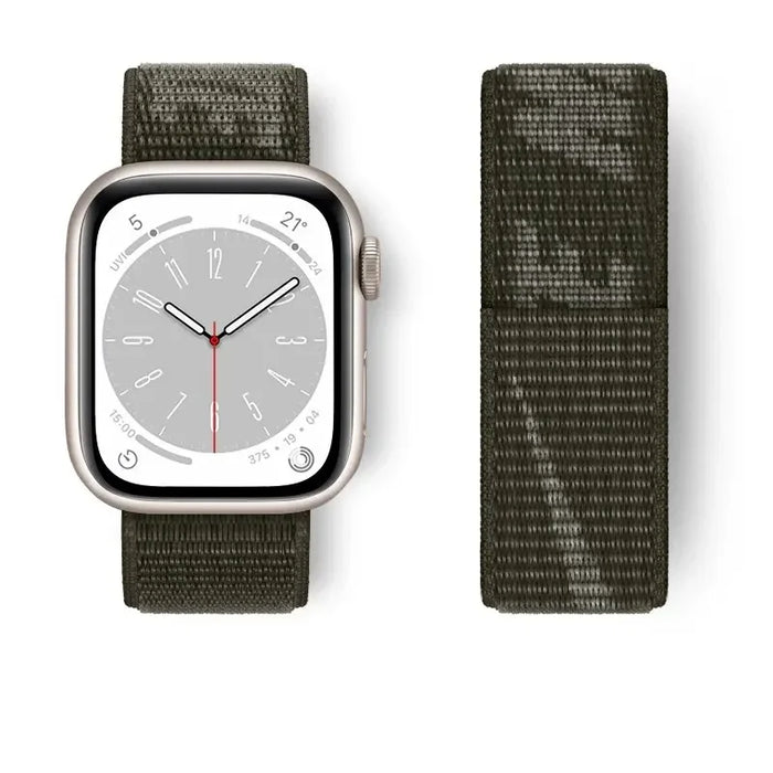 NIKE Styles Khaki Nylon Watch Straps For Apple Watch 40mm, 41mm, 42mm, 44 mm, 45mm, 46mm, 49mm On Sale