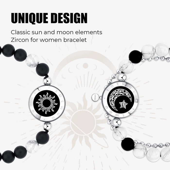 Light Up & Vibrate Long Distance Agate Touch Bracelets For Couples On Sale