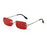 Classic Rectangular Rimless Sunglasses On Sale - Gold Red