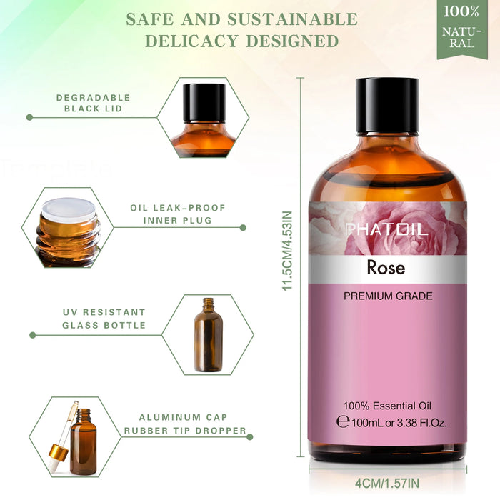 100 Rose ML Pure Natural Aroma Essential Oil On Sale