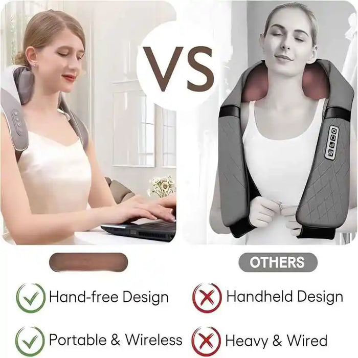 6D Deep Tissue Kneading Shiatsu Neck And Shoulder Muscle Cordless Massager On Sale