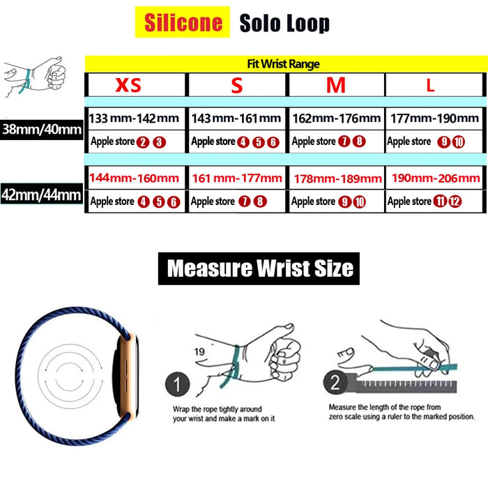 Size Of NIKE Style Sport Solo Band for Apple Watch Straps