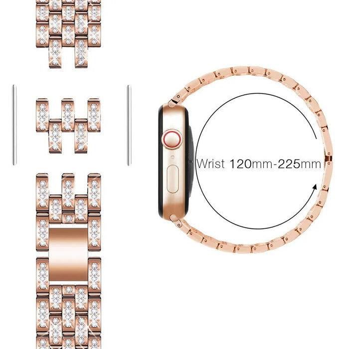Diamond strap with case for Apple watch band 38mm, 40mm, 42mm, 44 mm On Sale