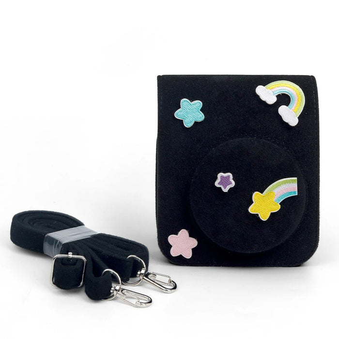 Rainbow And Stars Fujifilm Instax Mini 12 3D Texture Camera Case with Shoulder Strap On Sale