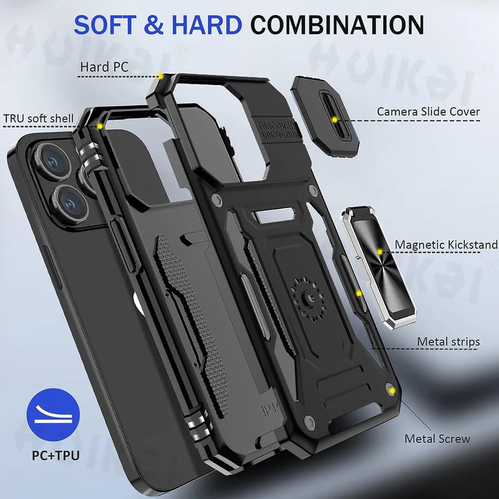 Armor Protection iPhone Case with Kickstand and Camera Cover On Sale