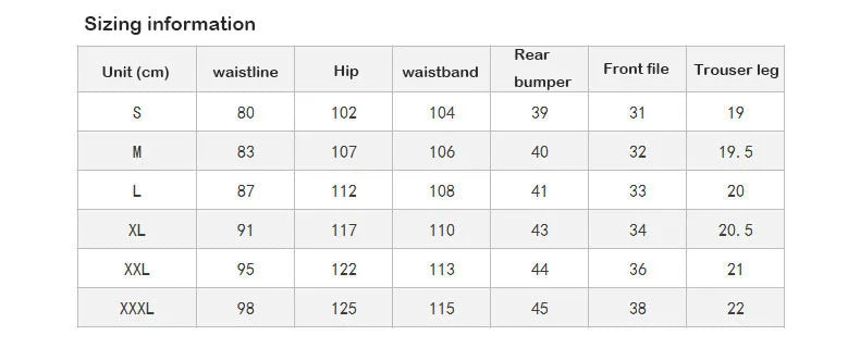 Size Information For Camouflage Waterproof Thermal Hooded Outerwear Set For Men