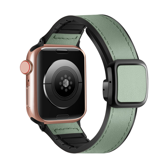 Cyan Modern Magnetic Buckle Genuine Cow Leather Apple Watch Band For Apple Watch Series On Sale