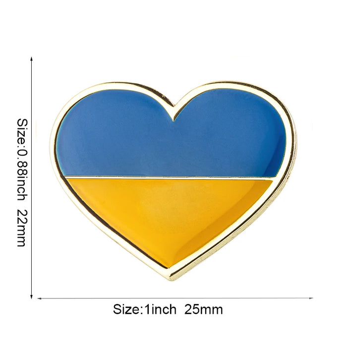 Ukraine Heart Shape Brooches Lapel Pins On Sale