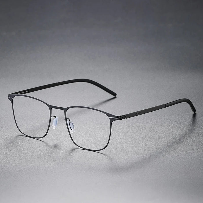 Matte Black Lightweight German Eyewear Screwless Link Retro Eyeglasses On Sale