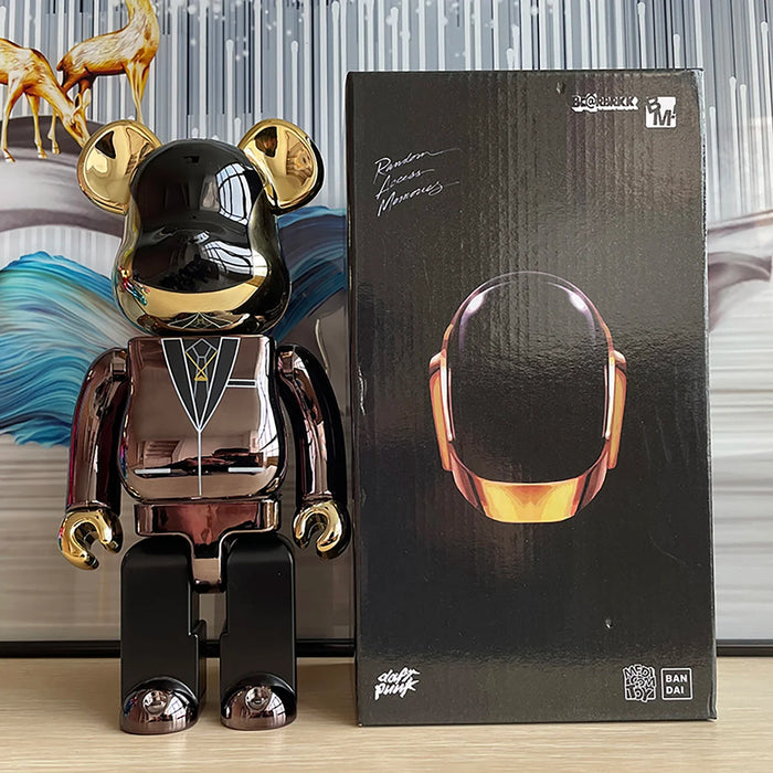 400% DJ Music Collectible Bearbrick Gold Bear Statuette Pop Art Decor Collection On Sale