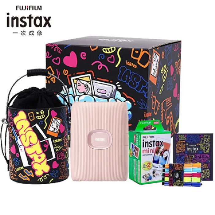 Pink Fujifilm Instax Mini Link 2 Printer Gift Box Set With Instax Mini Films On Sale
