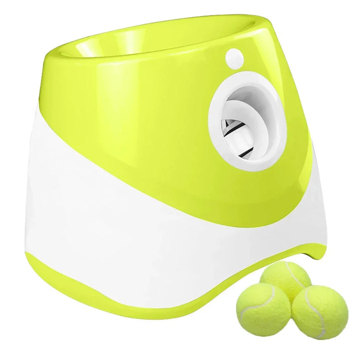 Light Green Dog Ball Thrower Toy Automatic Tennis Ball Launcher With 3 Distance Catapult Settings On Sale
