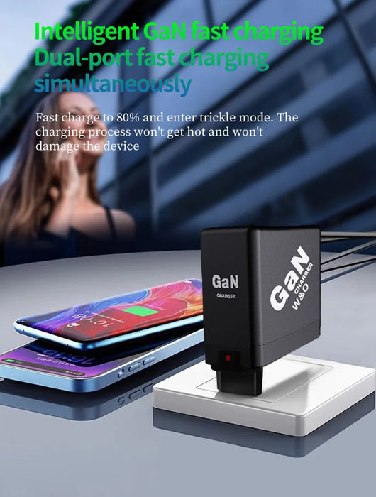 Smart Dual USB & Portable Adapter Fast Charging 120W Retractable Type C Lighting Charger Cable For iPhone, iPad, Samsung On Sale
