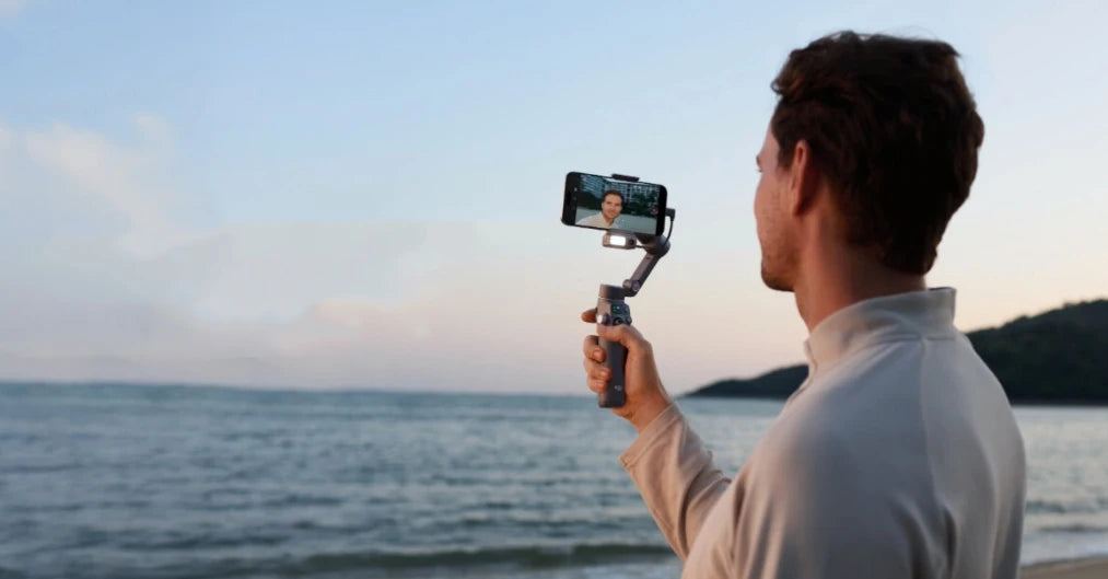 DJI Osmo mobile 7P/ 7 Smartphone Gimbal Stabilizer Native Tracking With Integrated Audio & Lighting Capabilities On Sale