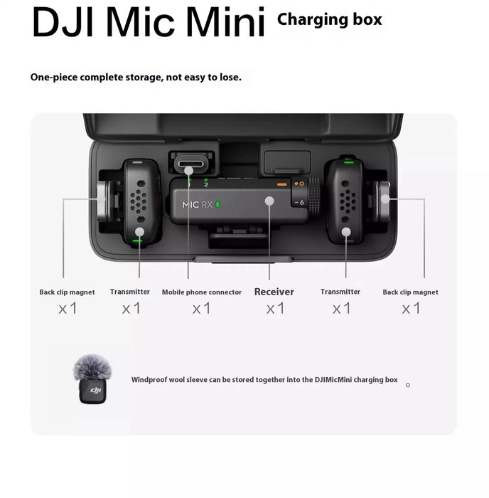 DJI Mic Mini (2TX 1RX + Charging Case) Two-Level Active Noise Cancelling Audio Stable Transmitter On Sale