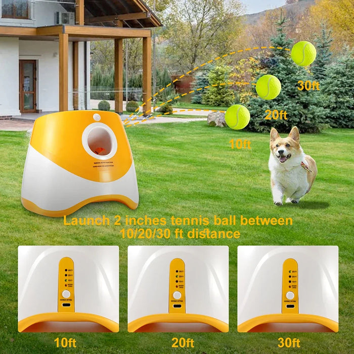 Dog Ball Thrower Toy Automatic Tennis Ball Launcher With 3 Distance Catapult Settings On Sale