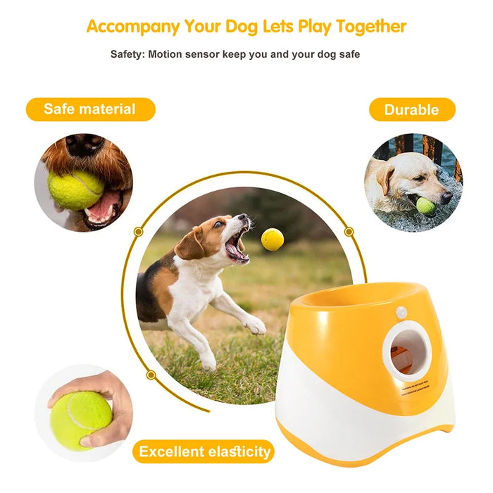 Dog Ball Thrower Toy Automatic Tennis Ball Launcher With 3 Distance Catapult Settings On Sale