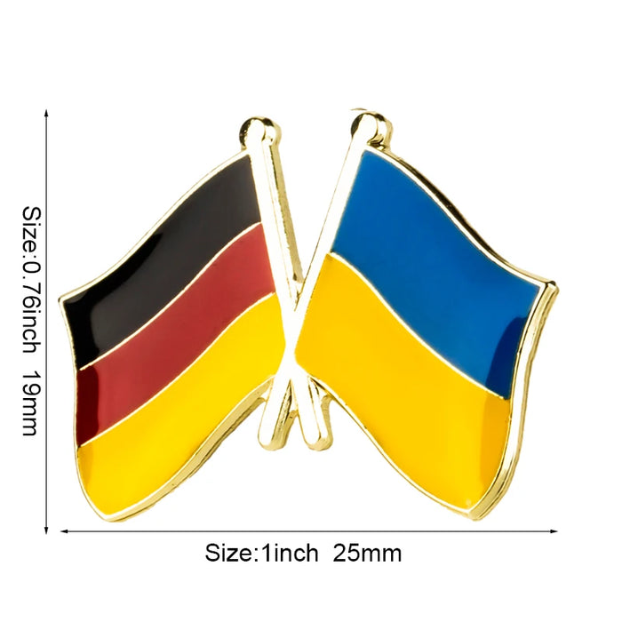 Ukraine Flag & Germany Flag Brooches Lapel Pins On Sale