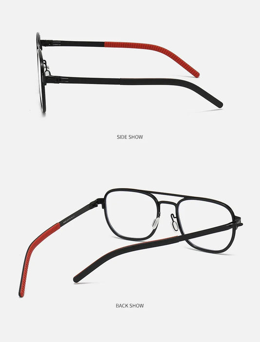 Bright Black Red Ultralight Anti-Blue Light Retro Style Glasses On Sale