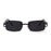 Classic Rectangular Rimless Sunglasses On Sale - Black All Grey