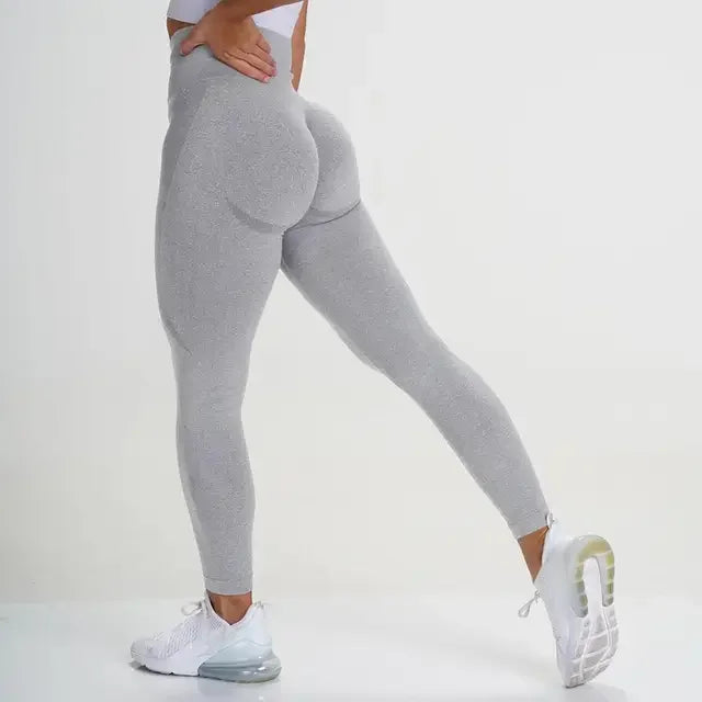 Light Gray High Waisted Seamless Curve Contour Gym Yoga Quick Dry Knit Leggings On Sale