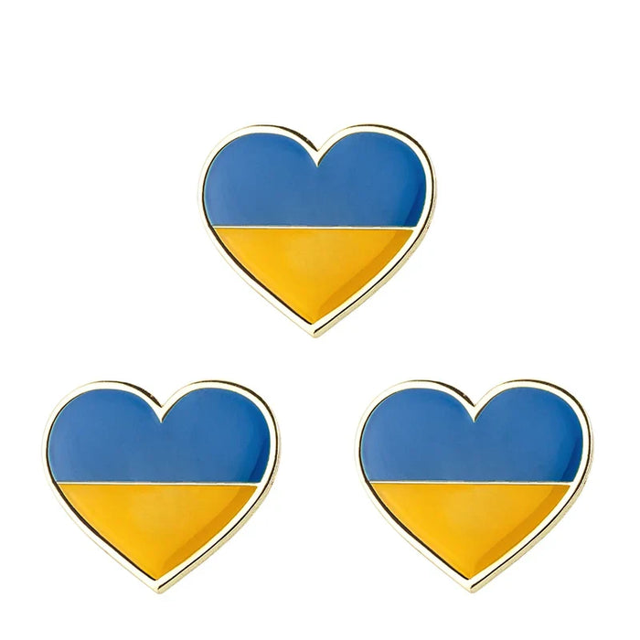Ukraine Heart Shape Brooches Lapel Pins On Sale