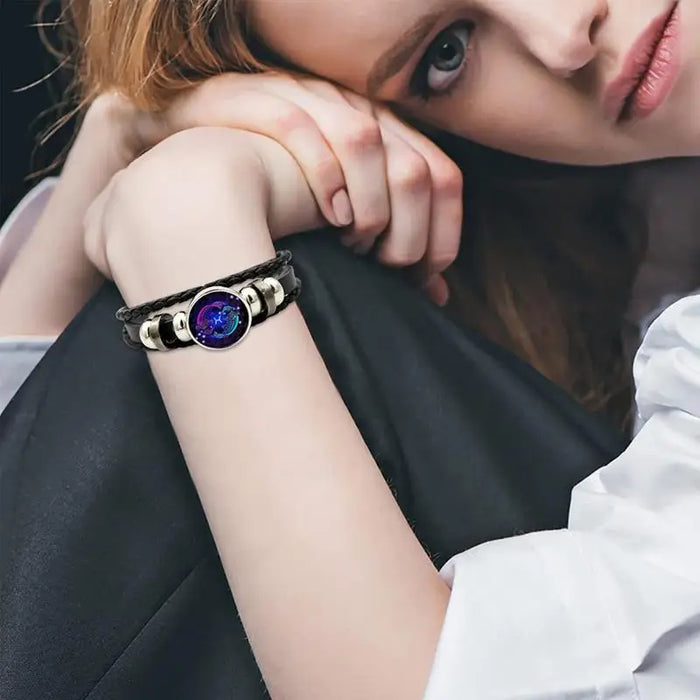Zodiac Leather Bracelet On Sale