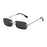 Classic Rectangular Rimless Sunglasses On Sale - Gold All Grey