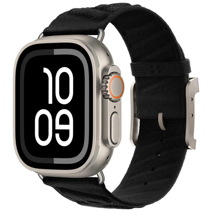 Black En Mer Nylon Sport Watch Straps Collection For Apple Watch 38mm, 40mm, 41mm, 42mm, 44 mm, 45mm, 46mm, 49mm On Sale